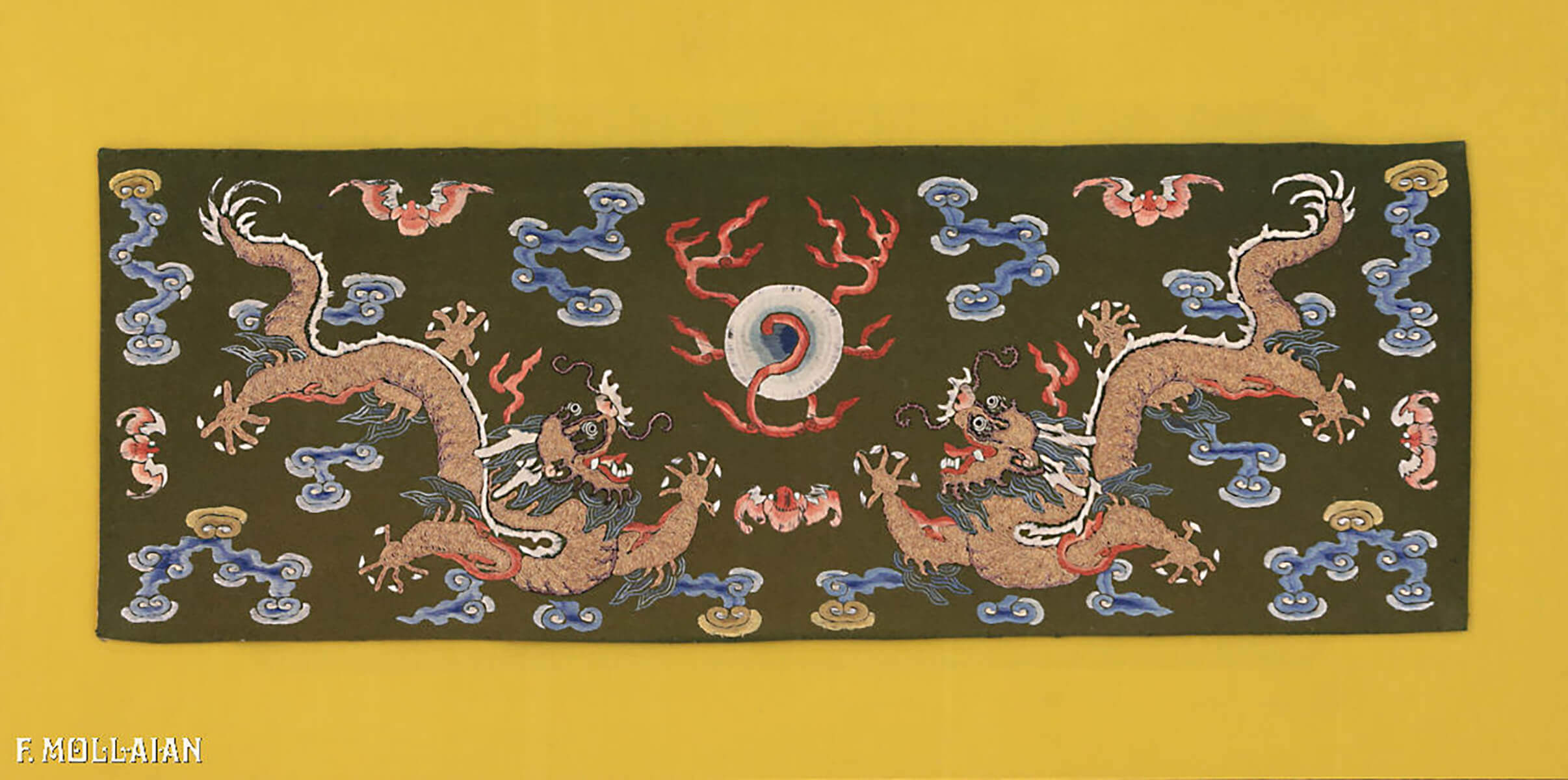 A Pair of Antique Chinese Silk & Metal Textile n°:35515425